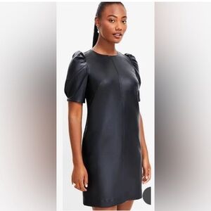 chinese dress ladies Black Textured Faux Leather Button Down Mini Dress